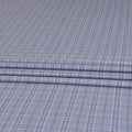 Baby blue Premium Italian super 130's all wool suiting fabric with pale brown, beige and blue checks design-D9451