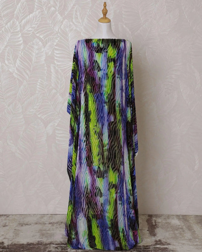 Multicolor Premium pure Swiss silk blended velvet makmal dirac fabric with same tone metallic lurex in fancy design-D15599 Regal Fabrics