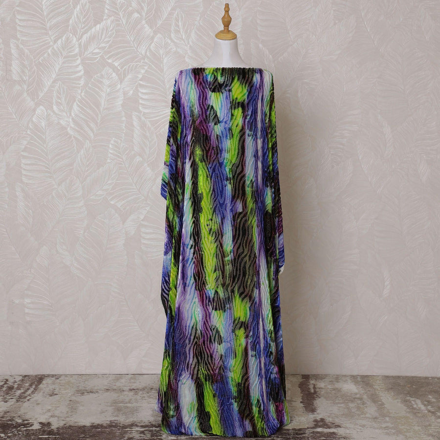 قماش مخملي مخملي ممتاز متعدد الألوان من الحرير السويسري الخالص مع نفس اللون من اللوريكس المعدني بتصميم فاخر-D15599