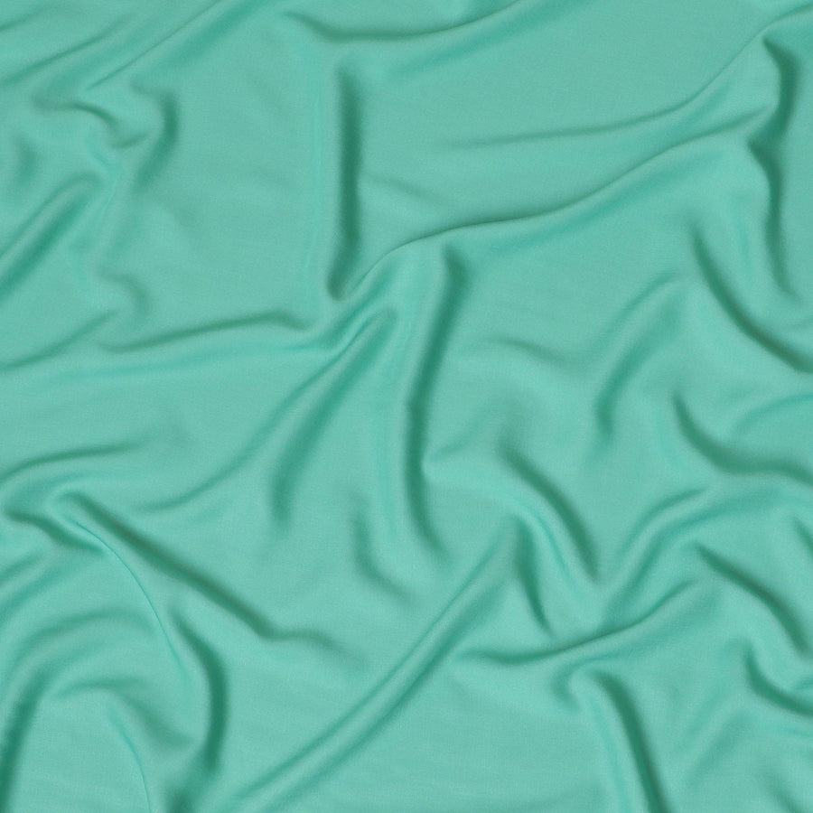Turquoise green plain pure Italian viscose crepe fabric-D7894 Regal Fabrics