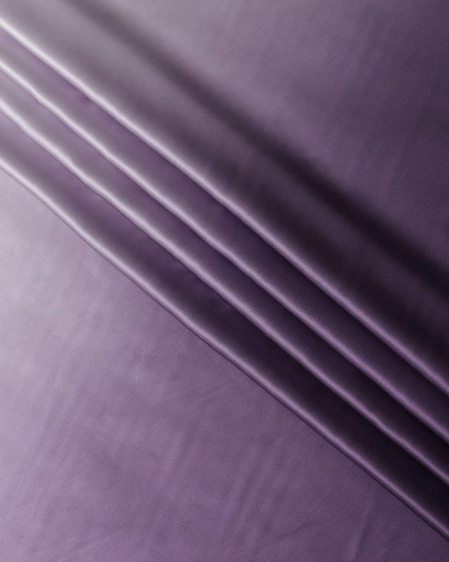 Light lavender to dark plum Premium pure silk satin fabric in ombre design-D15479