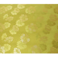 Mehindi green Premium pure silk crepe fabric with same tone jacquard and gold metallic lurex in floral design-D14630