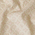 Light beige Premium pure tussar silk fabric with same tone, light pink embrodiery and sequins in floral design-D15445
