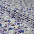 Powder blue blended cotton lawn fabric  with multicolor print in floral design: D-5671 Regal Fabrics