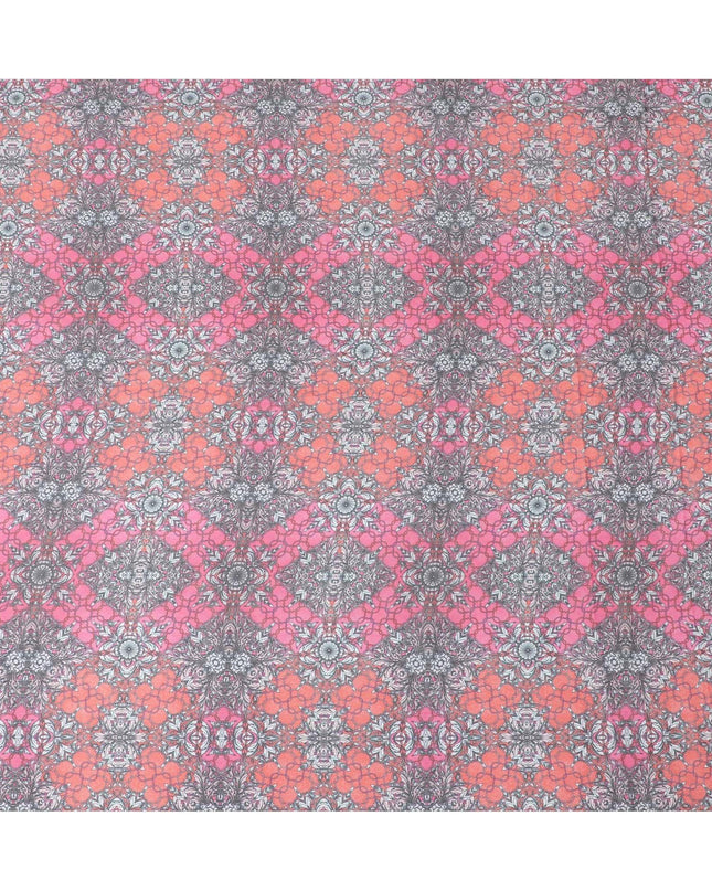 Multicolor printed synthetic chiffon fabric in floral design-D11015 Regal Fabrics