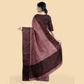 Fandango purple synthetic chanderi silk saree with multi color embroidery in floral design. Byzantine purple color blouse piece-D12767
