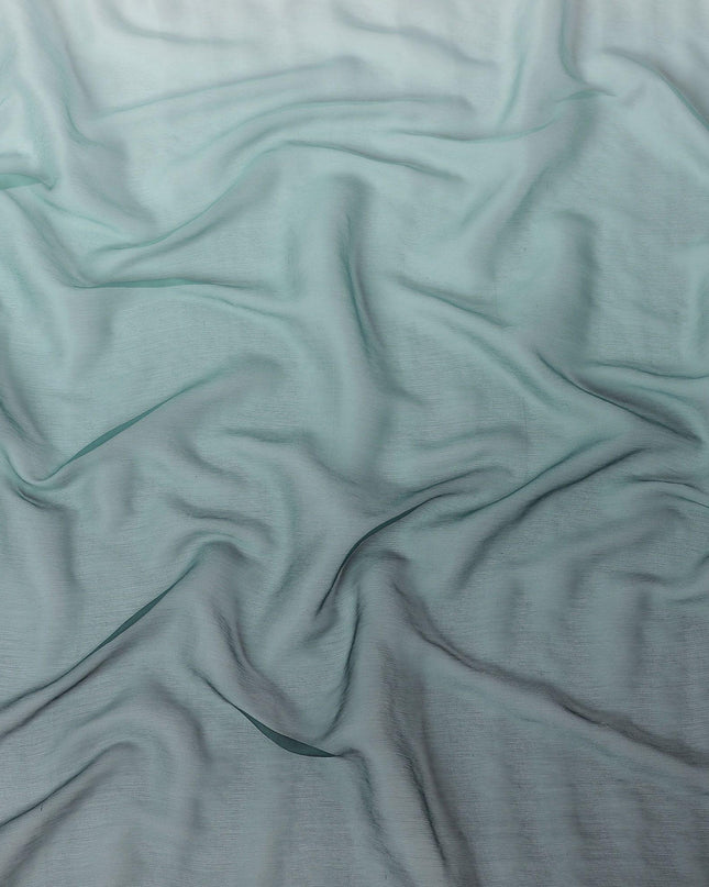 قماش من الشيفون الحريري الخالص الفاخر بتصميم متدرج اللون من اللون الأخضر إلى الزجاجة باللون الأخضر-D15487