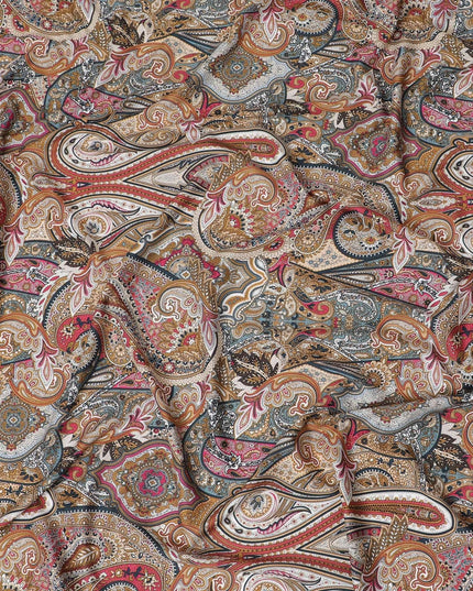 Multicolor printed Premium Italian viscose fabric in floral design-D12530 Regal Fabrics
