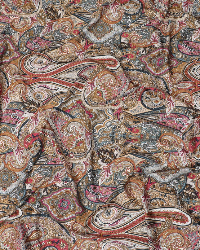 Multicolor printed Premium Italian viscose fabric in floral design-D12530 Regal Fabrics