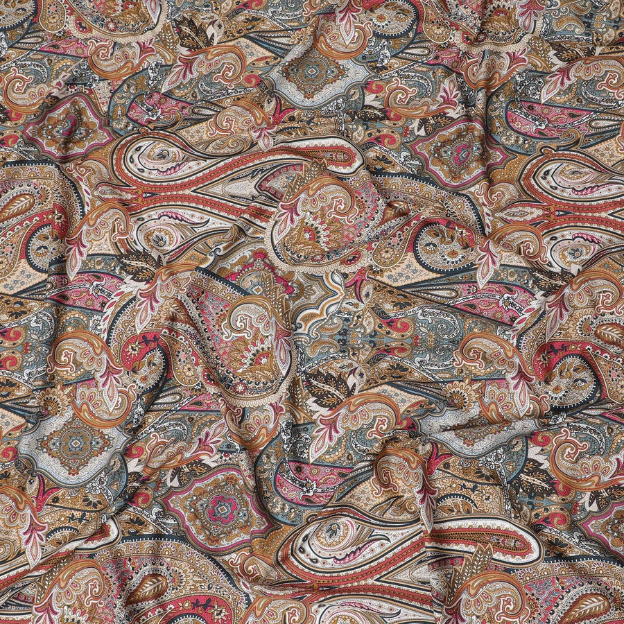 Multicolor printed Premium Italian viscose fabric in floral design-D12530 Regal Fabrics