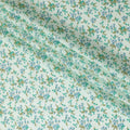 قماش قطني أخضر الشاي مع طباعة باللون الأخضر الزيتوني والأزرق الفاتح والأخضر الباستيل بتصميم الأزهار-D10642