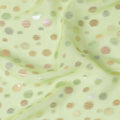 Lime green Premium pure silk chiffon fabric with multicolor metallic lurex in dot design-D15337