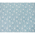 Light tiffany blue cotton voile fabric with beige print in floral design-D15157