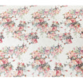 قماش ساتان صناعي عاجي مع طباعة متعددة الألوان بتصميم زهور-D10276