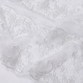 White nylon tulle fabric with same tone embroidery in floral design-D11750