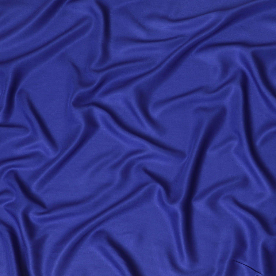 Royal blue plain pure Italian viscose crepe fabric-D7892 - Regal Fabrics