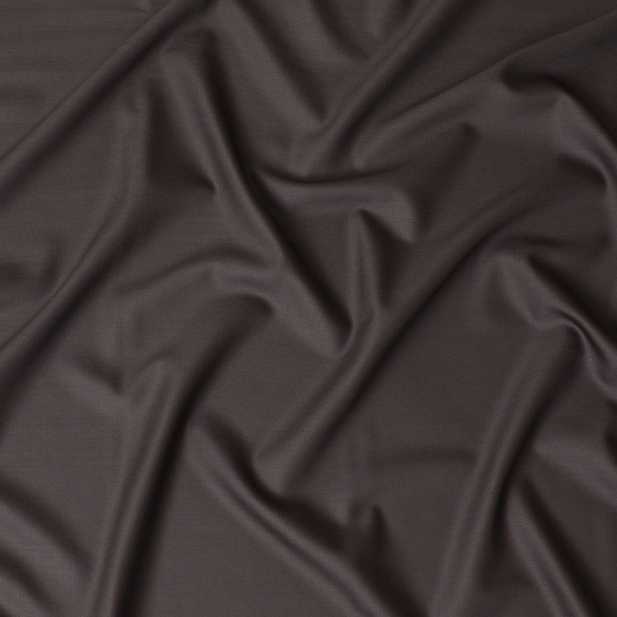 Brown plain Premium pure English super 180's all wool and cashmere suiting fabric-D14830