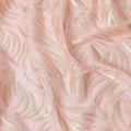 Light peach Premium pure silk chiffon fabric with gold metallic lurex in fancy design-D13275