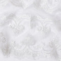 Off white nylon tulle fabric with same tone embroidery in fancy design-D11690
