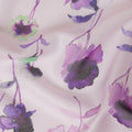 Light pink metallic silk chiffon fabric with mutlicolor print in floral design-D13047