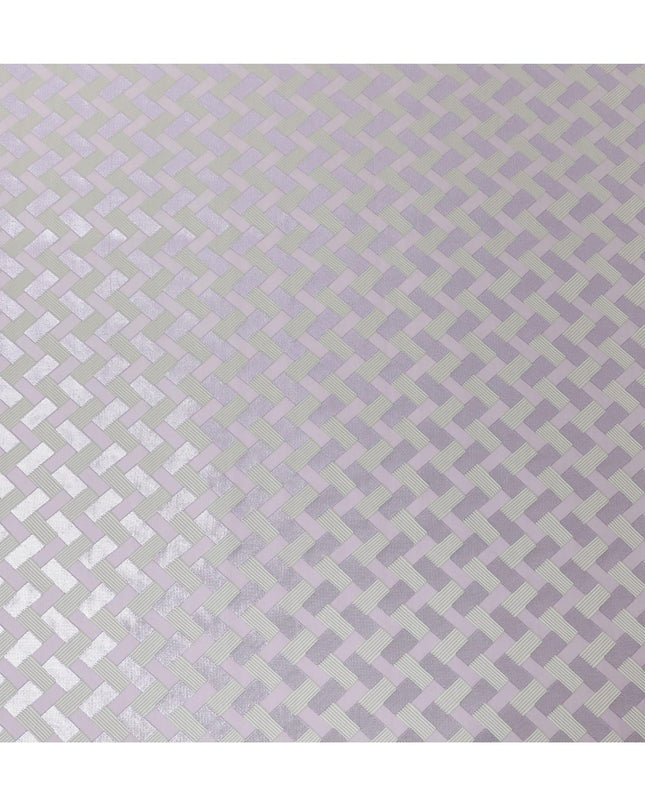 قماش شيفون حريري فرنسي (فرنساوي) فاخر مع فسكوز رمادي سحابي ولوريكس معدني لافندر بتصميم تجريدي -D12719