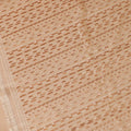 Beige Premium Wedding French chantilly lace fabric with copper metallic stripe design-D8365