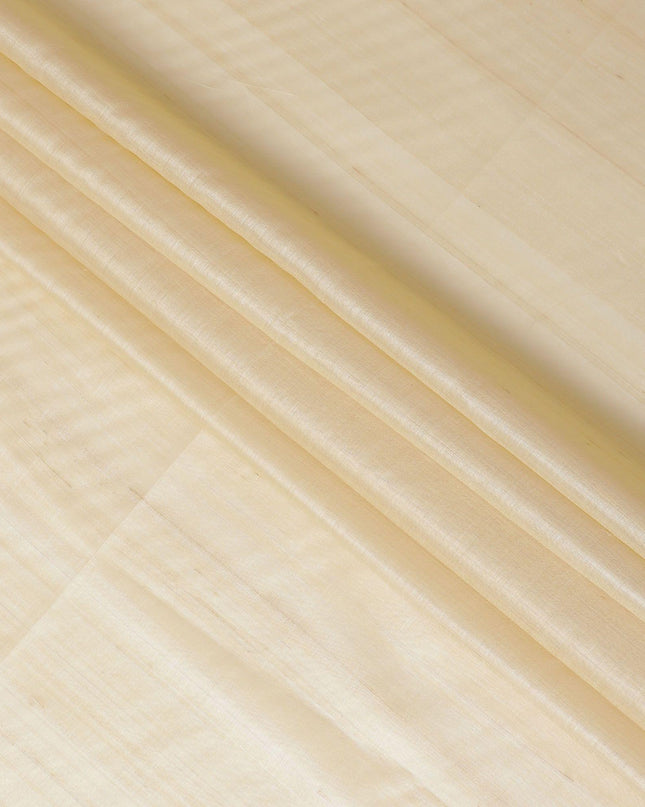 Beige plain blended tussar silk fabric-D12246