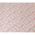 Mint green cotton satin fabric with pink, peach and brown print in floral design-D15287 - Regal Fabrics