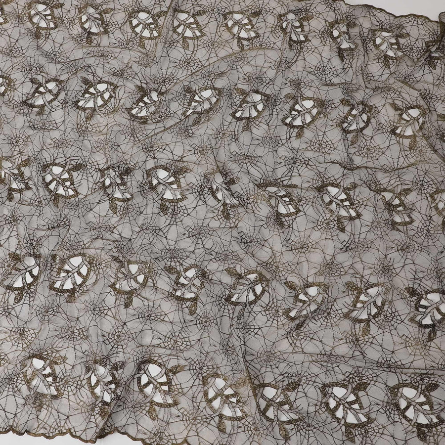 قماش تول نايلون بني جوزي مع قطع وترتر في تصميم الويب