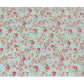 Light turquoise green viscose fabric with multicolor print in floral design-D12265