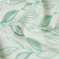Mint green Premium pure cotton voile fabric sage green and beige embrodiery in Leaf design-D15238