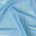 Sky blue Premium pure silk chiffon fabric with same tone metallic lurex in self design-D13550
