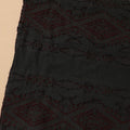 Black synthetic brocade with maroon weave in fancy design-D9258
