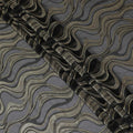 Black Premium pure French (Fransawi) silk chiffon fabric with grey viscose and gold metallic lurex in abstract design-D14272