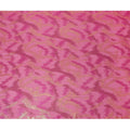Magenta pink Premium pure silk chiffon fabric with gold and pink metallic lurex in abstract design-D12319