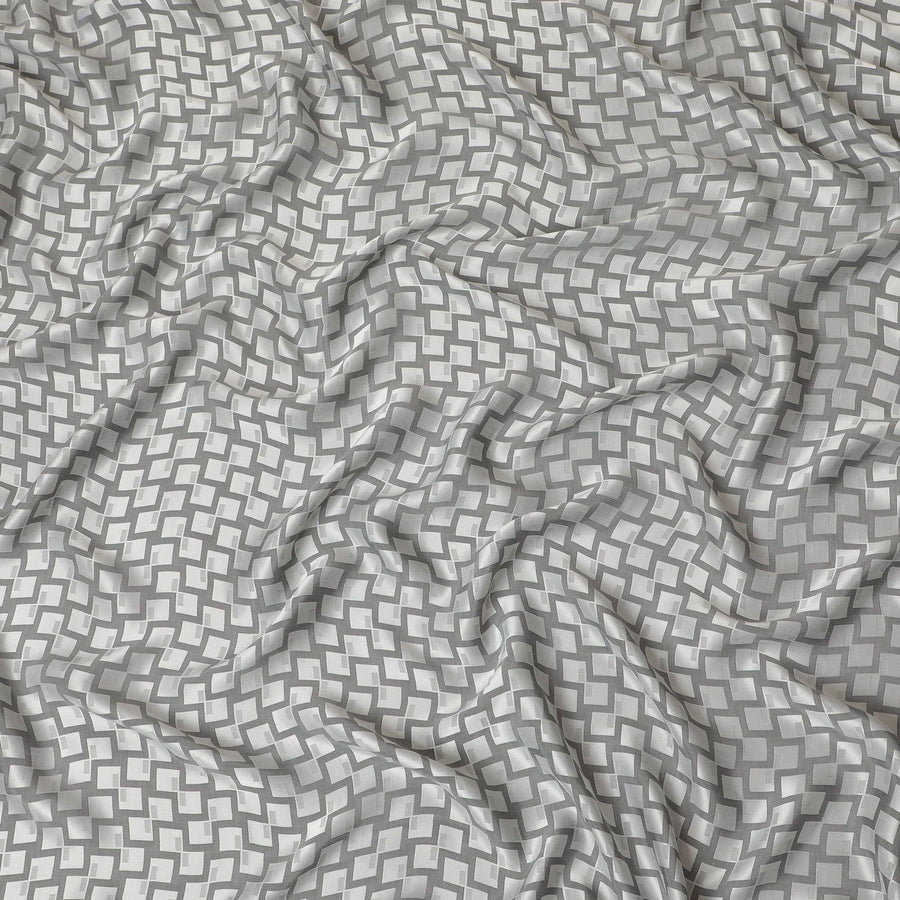 قماش كوبرو عاجي قابل للتحلل بنسبة 100% مع جاكار بنفس اللون بتصميم ذاتي-D13958