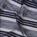 Navy blue nylon tulle fabric with same tone embroidery and sequins in stripe design-D6668