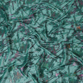 Bottle green Premium pure silk chiffon fabric with multitone metallic lurex in abstract design-D9657