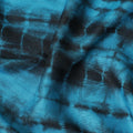 Blue, Black blended viscose fabric with tie and die print in fancy design-D12097