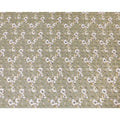 Olive green cotton voile fabric with brown, off white and mustard yellow print in floral design-D10745 Regal Fabrics
