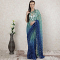 Multicolor Premium pure French chantilly lace saree having stone work in floral design-D14522