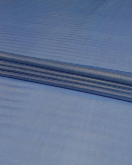 شيفون من الحرير الخالص باللون الأزرق الفولاذي مع لوريكس معدني ذهبي بتصميم مخطط -D9216