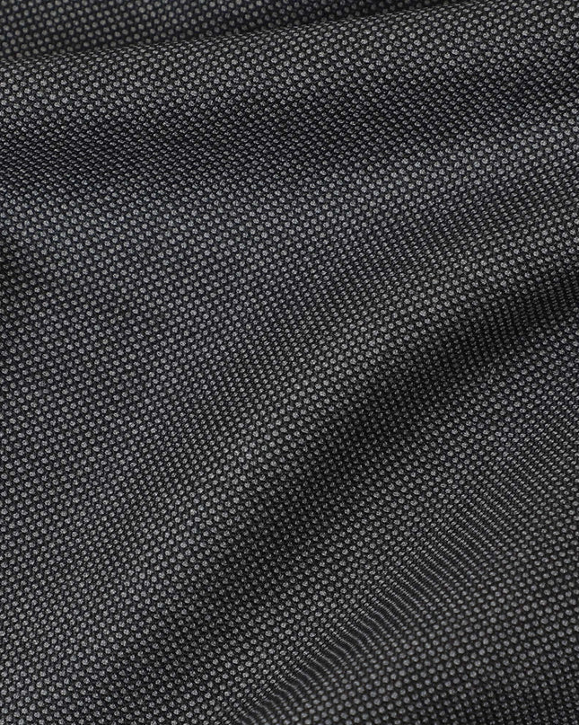 Fossil grey Premium super 130's Australian superfine merino wool suiting fabric with black self design-D11440 Regal Fabrics