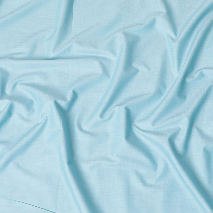 قماش القمصان الإيطالي القطني بنسبة 100% باللون الأزرق تيفاني الفاتح بتصميم ذاتي-D7100