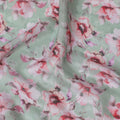 Sage green blended viscose fabric with multicolor print in floral design-D13312 Regal Fabrics
