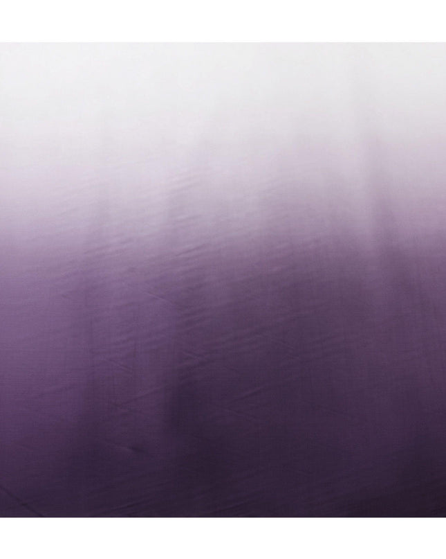 Light lavender to dark plum Premium pure silk satin fabric in ombre design-D15479