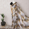 Multicolor printed synthetic satin saree having stone work in fancy deisgn-D15515