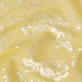Yellow Premim pure silk chiffon fabric with silver jacquard in floral design-D15324
