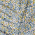 Powder blue cotton lawn fabric with multicolor print in fancy design-D15214