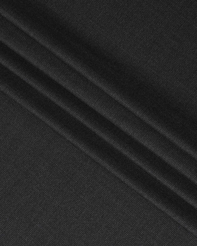 قماش مناسب من الصوف الإنجليزي الفاخر باللون الرمادي الفحمي 120 مع تصميم ذاتي أسود-D11439